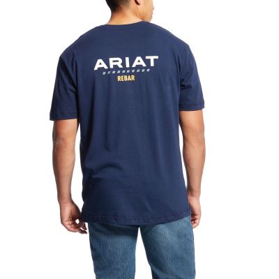 Ariat Rebar Cotton Strong Lacivert Tişört Erkek (19658-431)